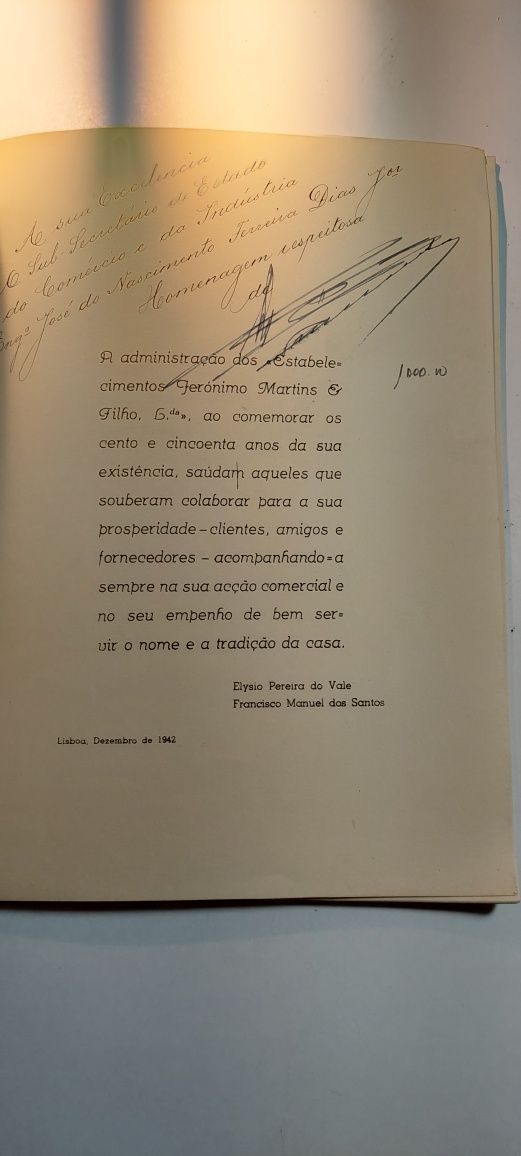 Jeronimo Martins, Cento e Cinquenta Anos de Vida Comercial (1942)
