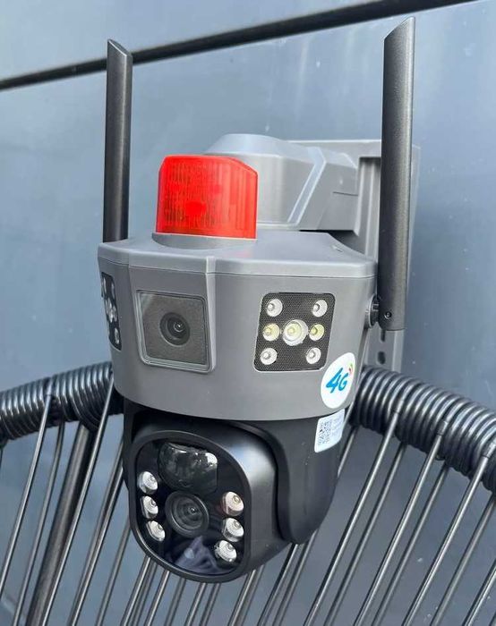 Тройной экран уличная IP 4G камера с солнечной панелью видеонаблюдение