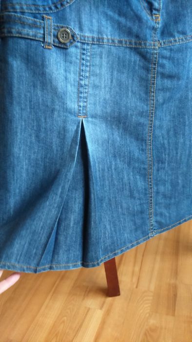 Spódnica dżins niebieski Mazzi Colection 38-40 jeans fałda plisa