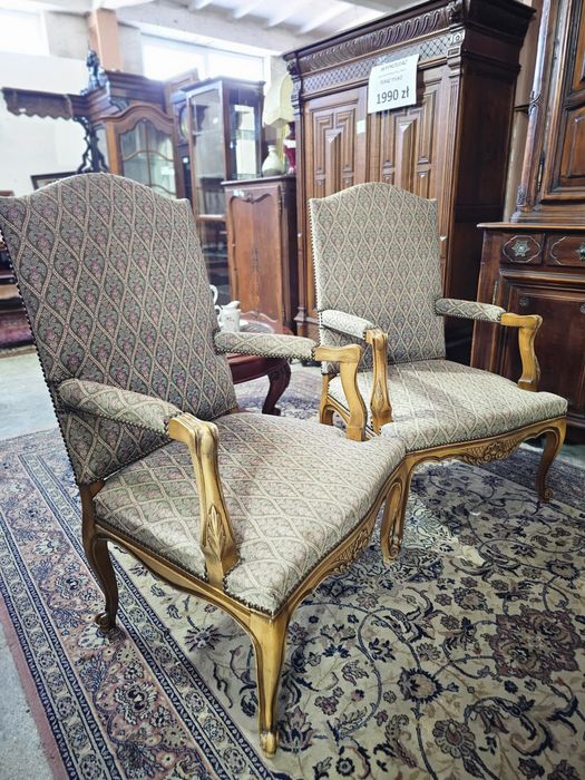 Fotel Ludwik 2 szt kwiaty #676 Antyki Stylowy Węgrów