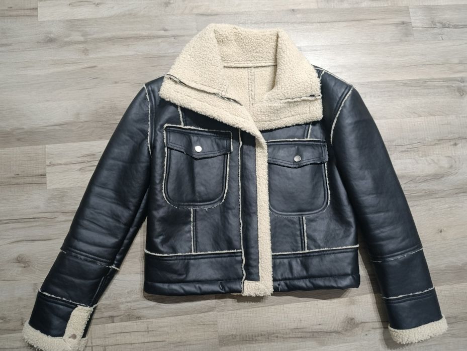 Kurtka skórzana z kożuszkiem