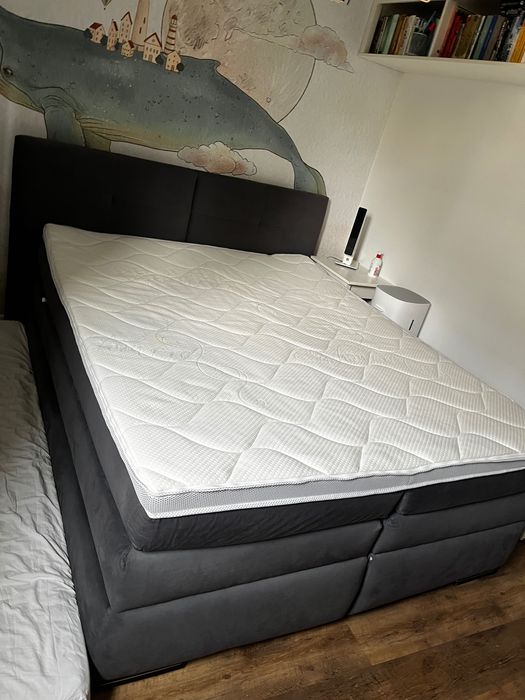 Łóżko kontynentalne 160x200 z materacem nawierzchniowym