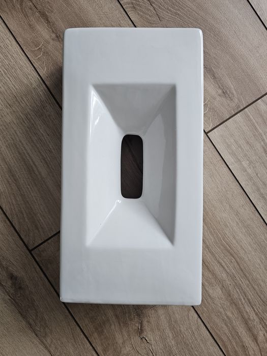 Duży ciężki wazon waza na kwiaty ozdobna prostokąt