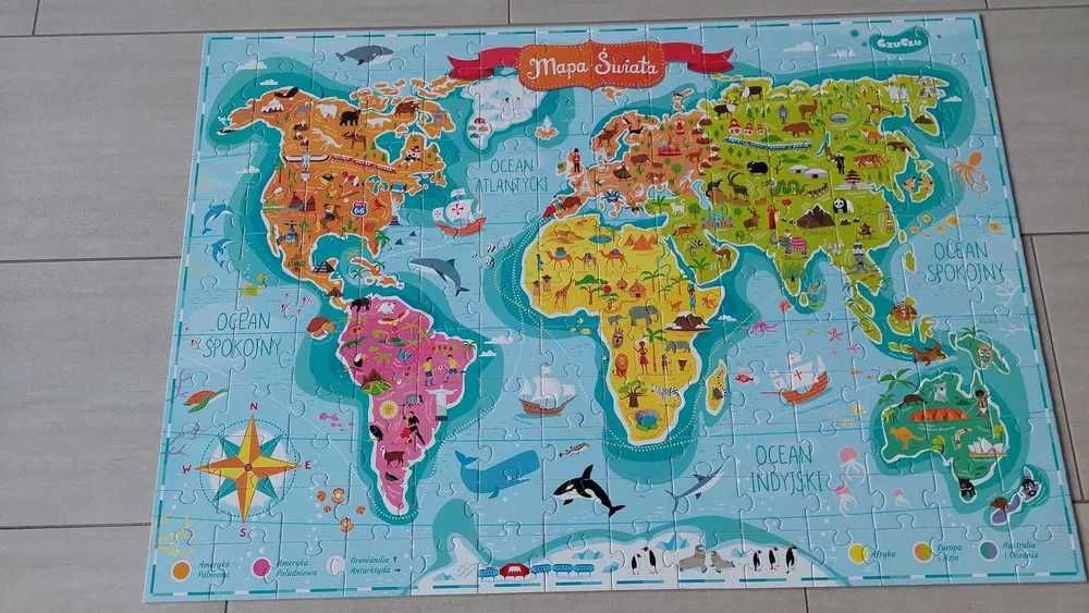 Puzzle CzuCzu 168 szt. CzuCzu Puzzle Mapa świata 168
