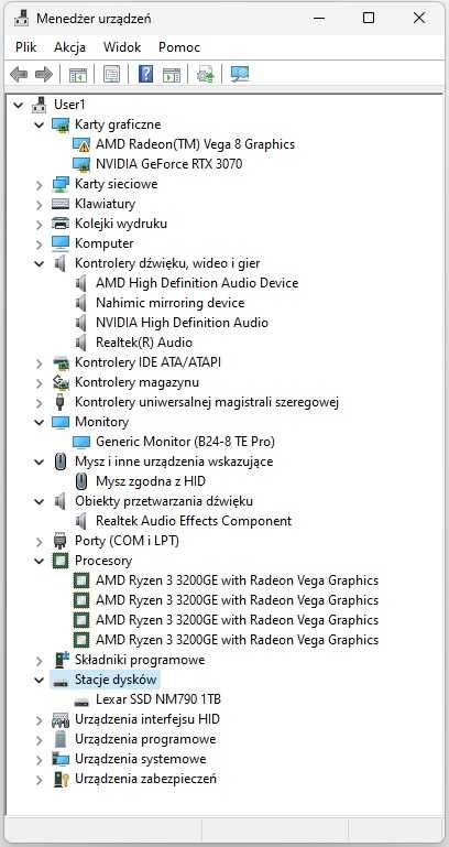 Komputer stacjonarny RTX 3070 8G Suprim | 40GB DDR4 | 1TB M.2