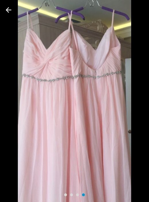 Вечернее нарядное нежно-розовое платье в пол 36 и 38 размер