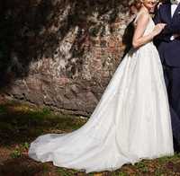 Suknia ślubna z kolekcji Annais Bridal, kolor kremowy, rozmiar 36