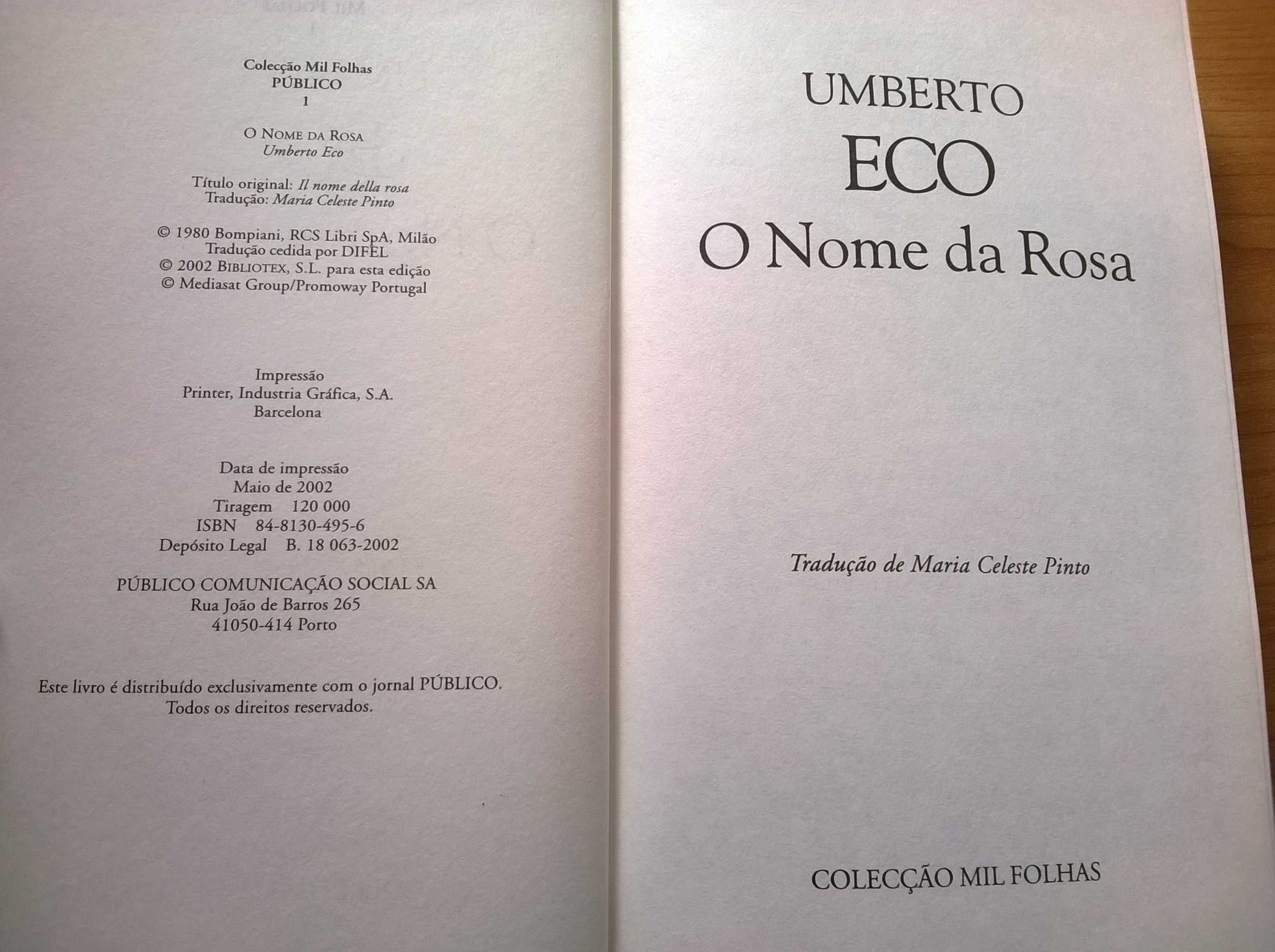 O Nome da Rosa - Umberto Eco (portes grátis)