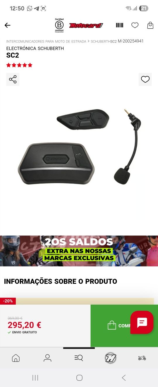 Capacete modular Schubert E2 Defender com intercomunicador Sc2