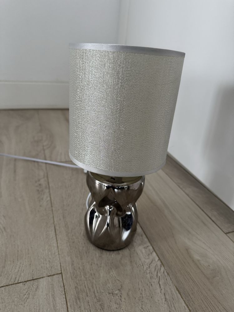Lampki nocne 2 szt, srebrne z kloszem