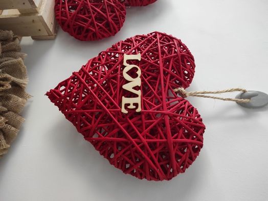 Serce 3D z wikliny papierowej 30cm Walentynki