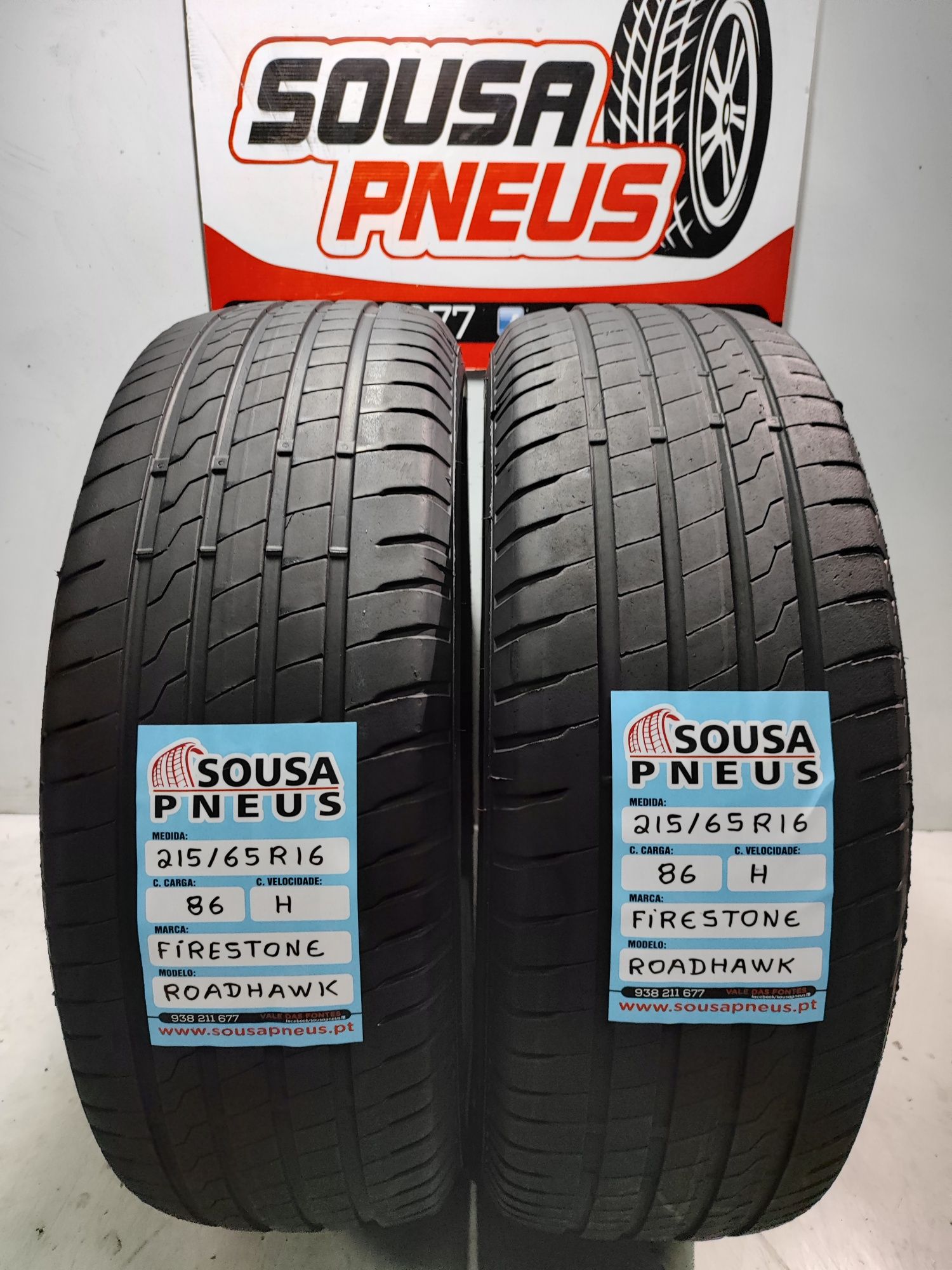 2 pneus semi novos Firestone 215-65r16 Oferta dos Portes