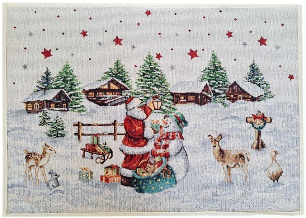 Serwetka 35x50 cm gobelinowa świąteczna ze Świętym Mikołajem V07