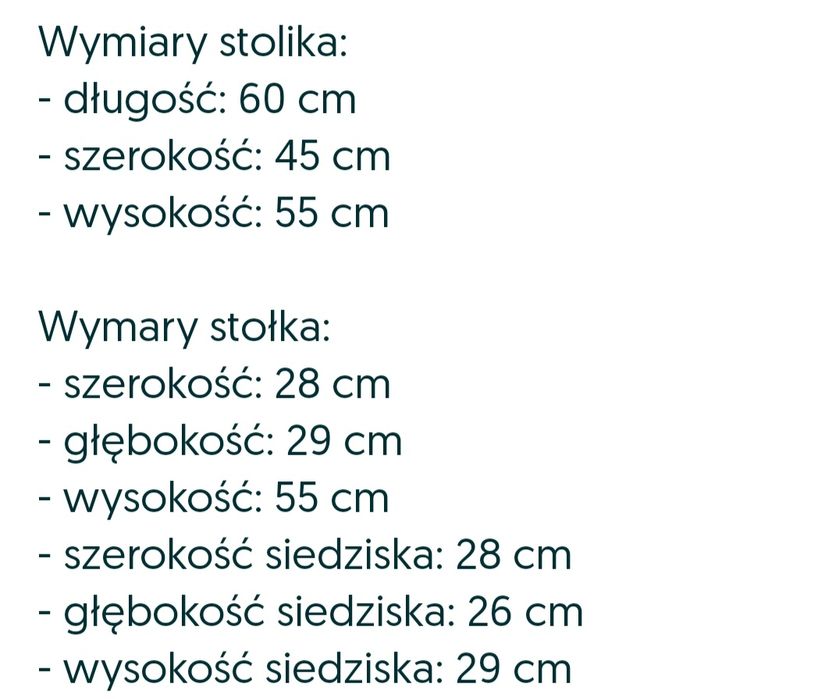 Stolik Ikea Sundvik plus krzeselka