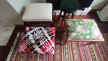 Banquetas e banco upcycled
