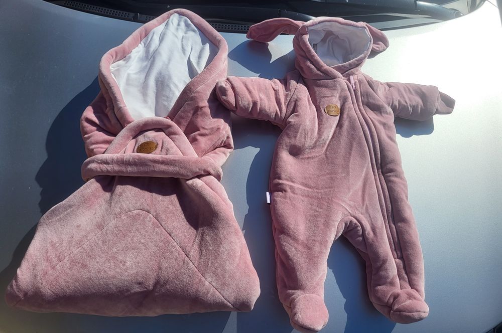 Конверт + комбинезон зайка