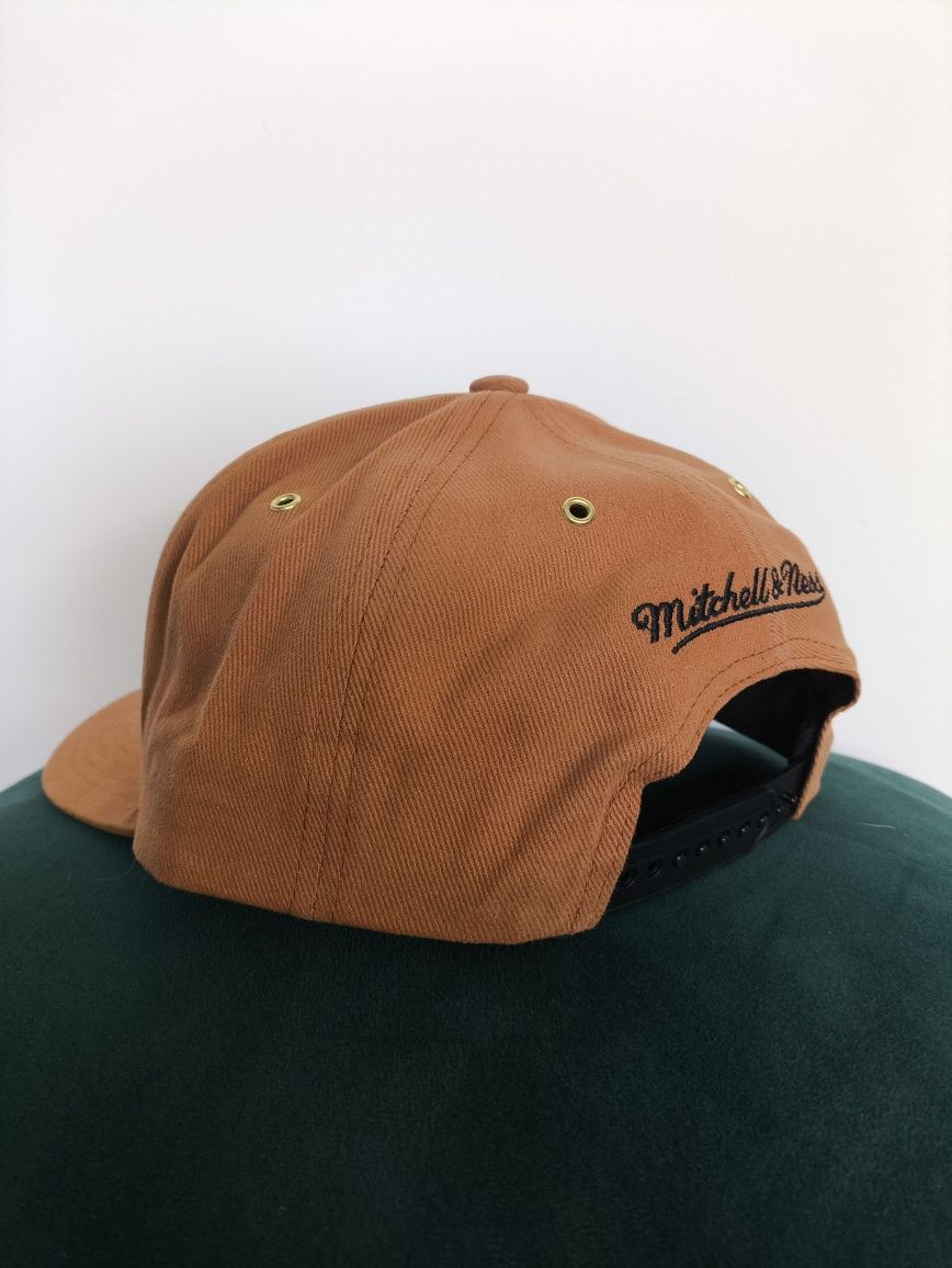 Czapka Mitchell & Ness trek pinscript pro crown Brown, brązowa czapka