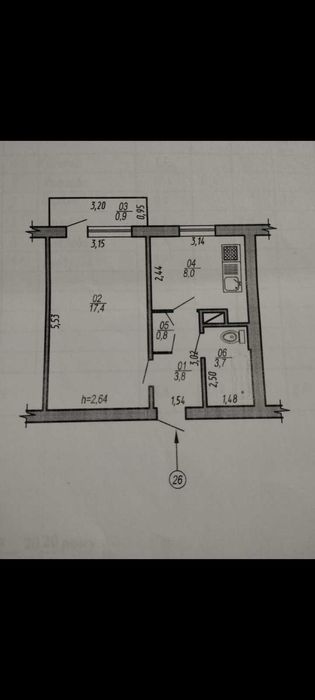Продам 1-к квартиру, смт Нива Трудова, центр4-й поверх з 5, не кутова