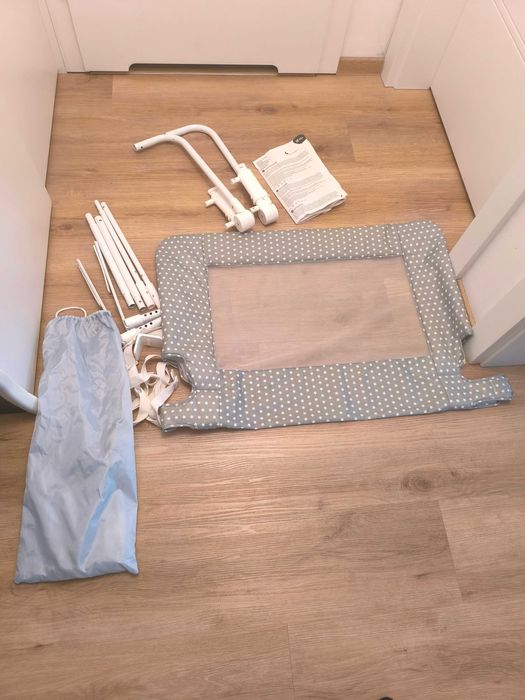 Barierka do łóżka dla dziecka 90cm Interbaby gwiazdy szary