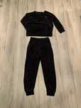 Welurowy czarny dres komplet L/XL