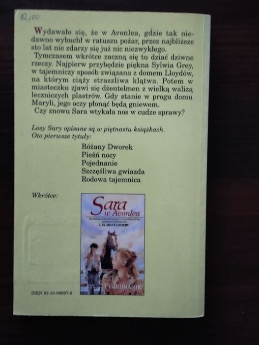 Sara w Avonlea. Pieśń nocy".