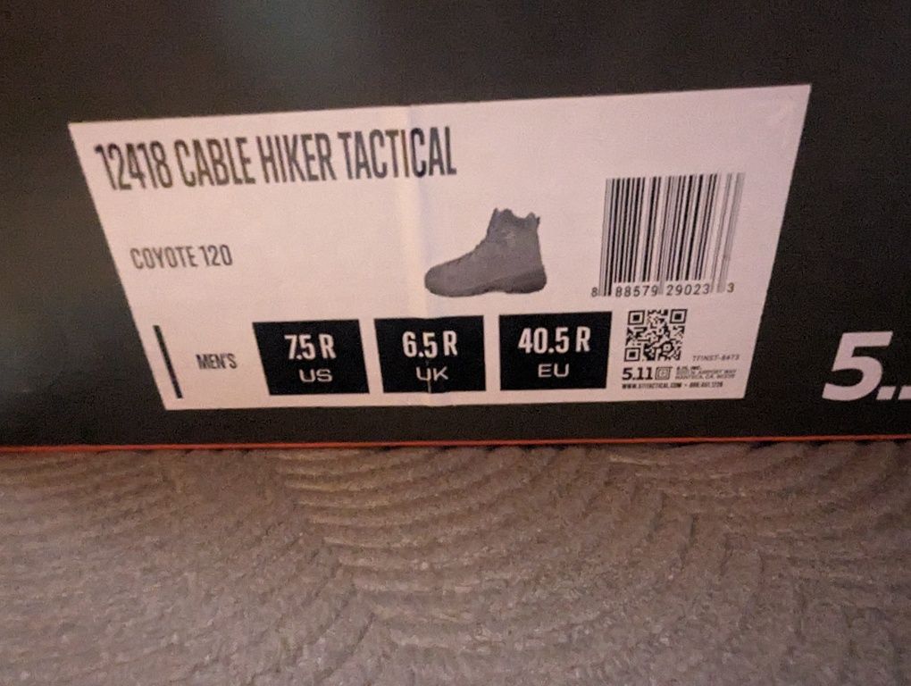 5.11 511 Cable Hiker 40.5 buty wojskowe beżowe trekingowe