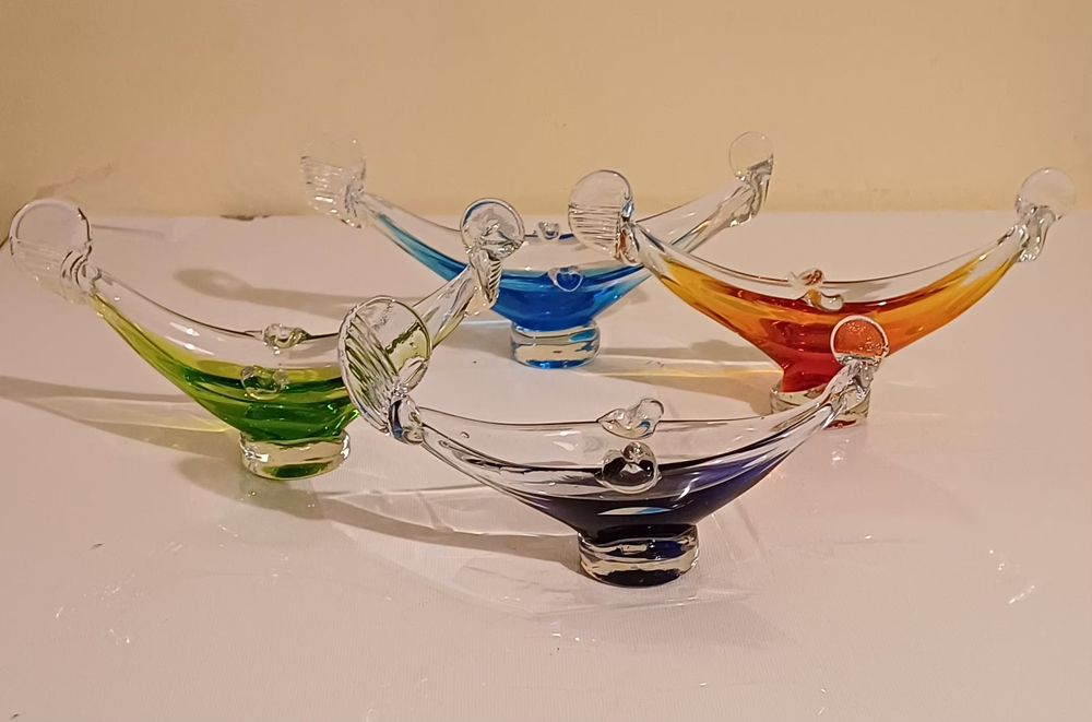 Vintage Murano, ręcznie dmuchane szkło, weneckie gondole
