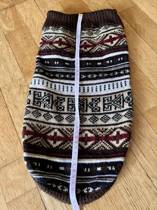 Camisola de cão em lã castanha