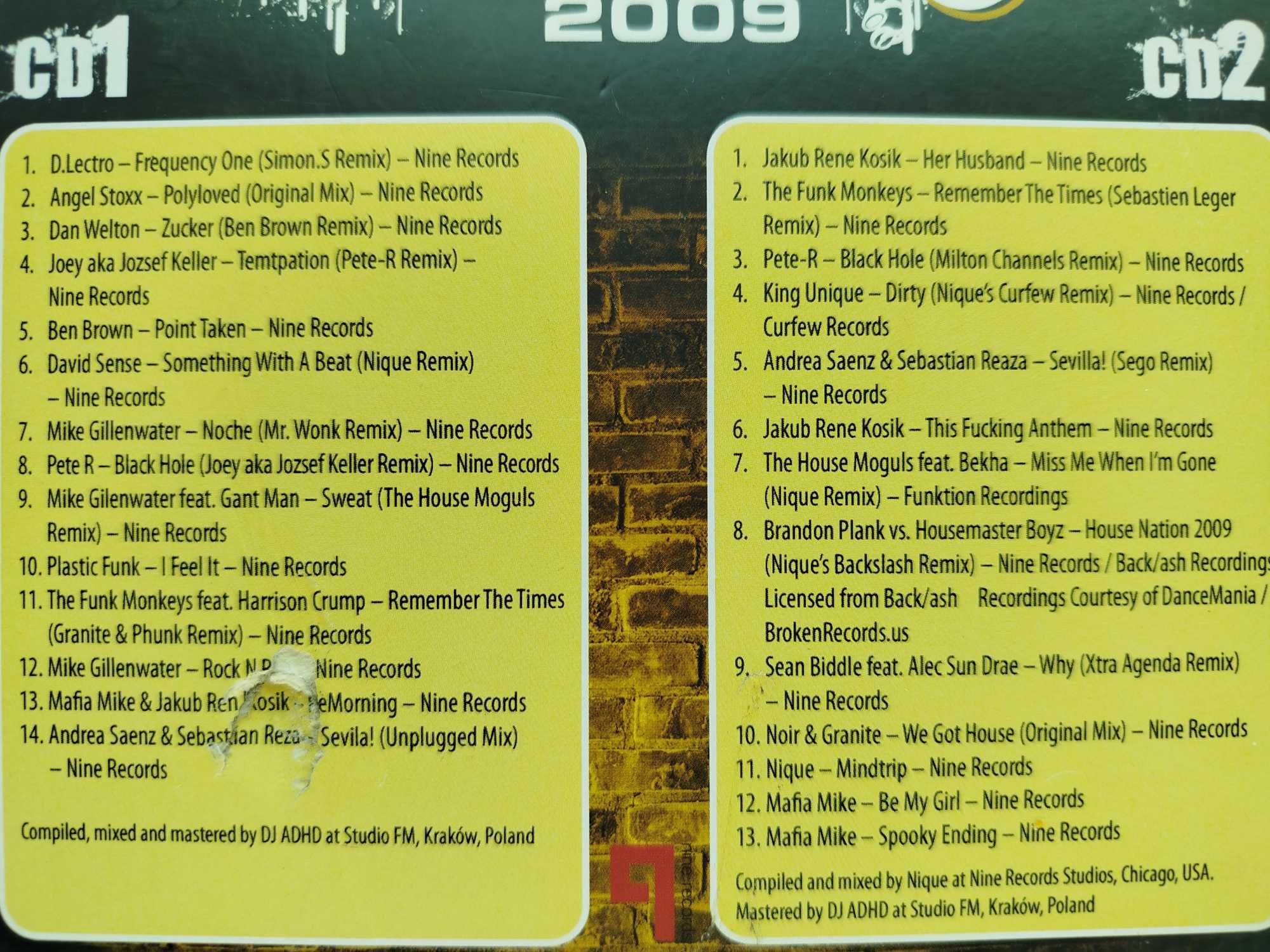 Maxxxessions 2009 RMF Maxxx 2CD Dj ADHD & NIQUE dipack opis