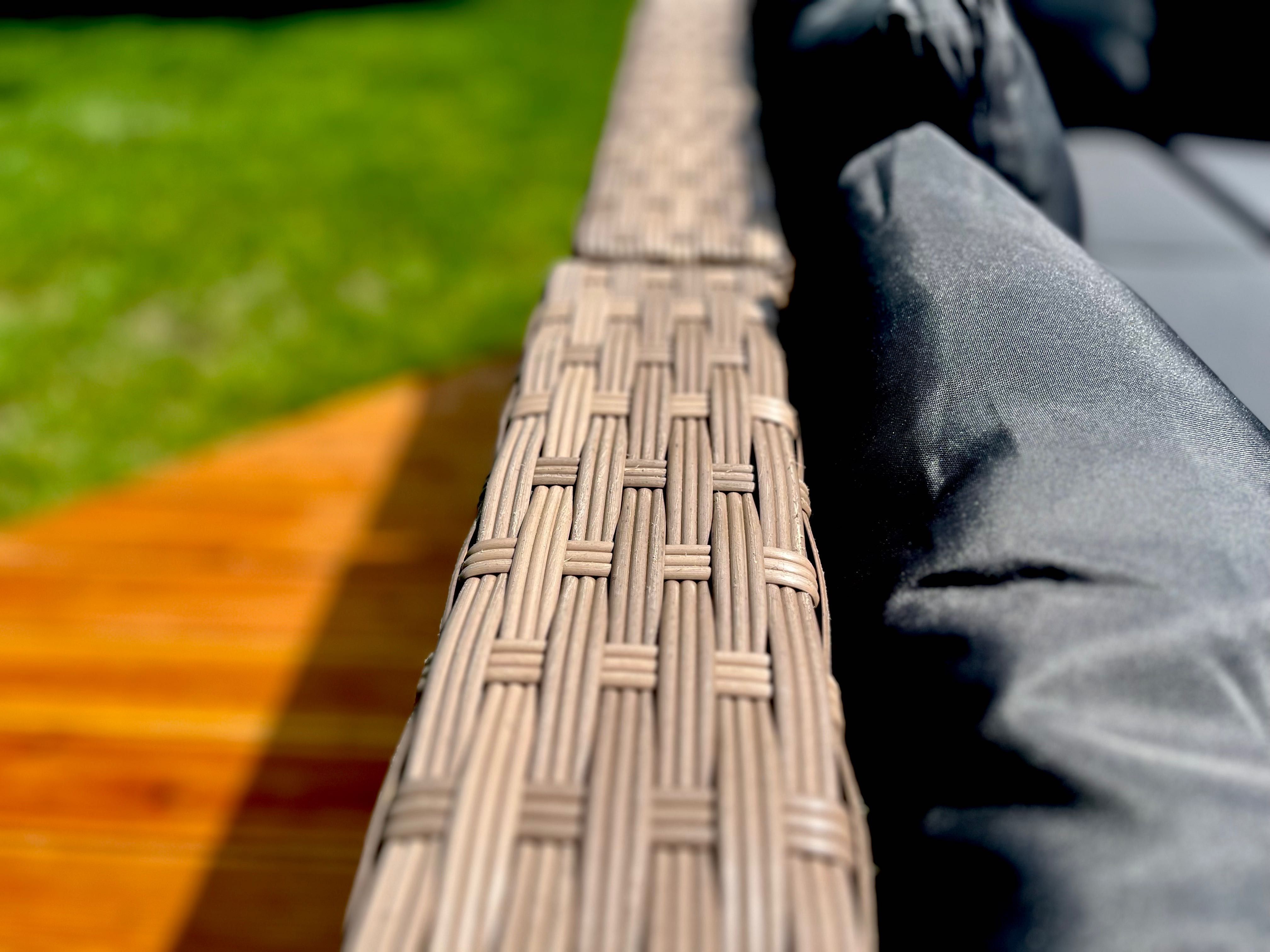 komplet z technorattanu PALERMO XL technorattan brąz mix narożnik sofa