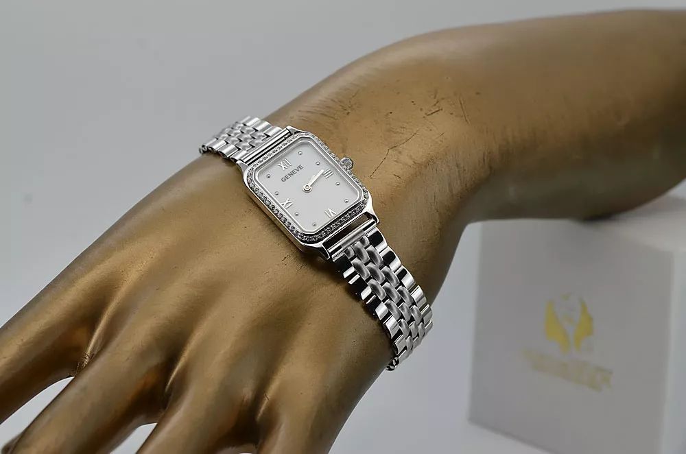 Damski zegarek z białego złota 14k z BRYLANTAMI lwd055wdw&lbw008w Pozn