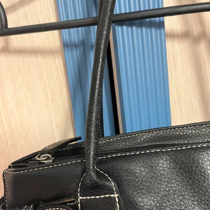 Vintage Torebka Skórzana Z Paskami Y2K Leather Bag Retro 90s