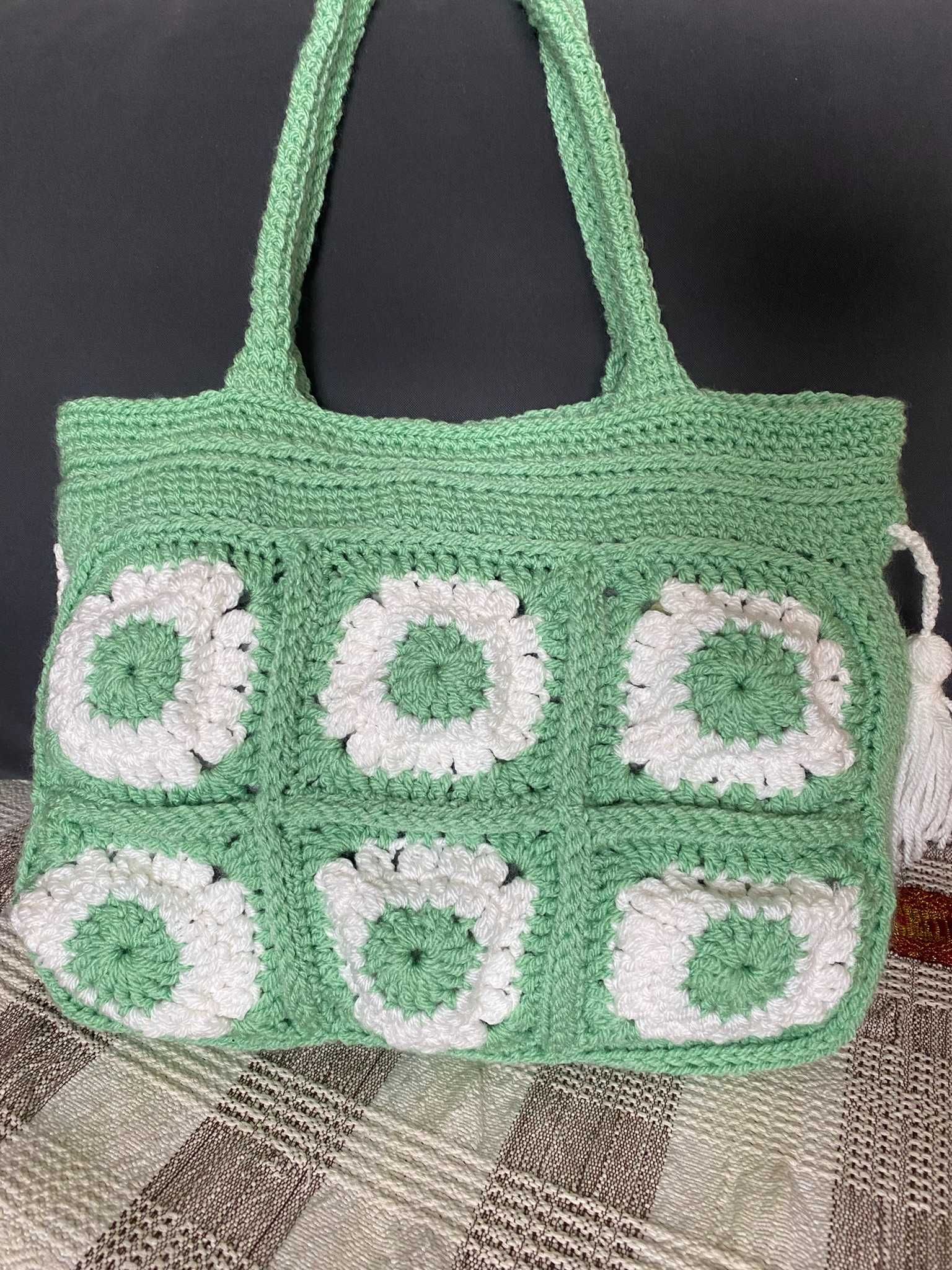 Torba średnia handmade "Przebiśniegi"