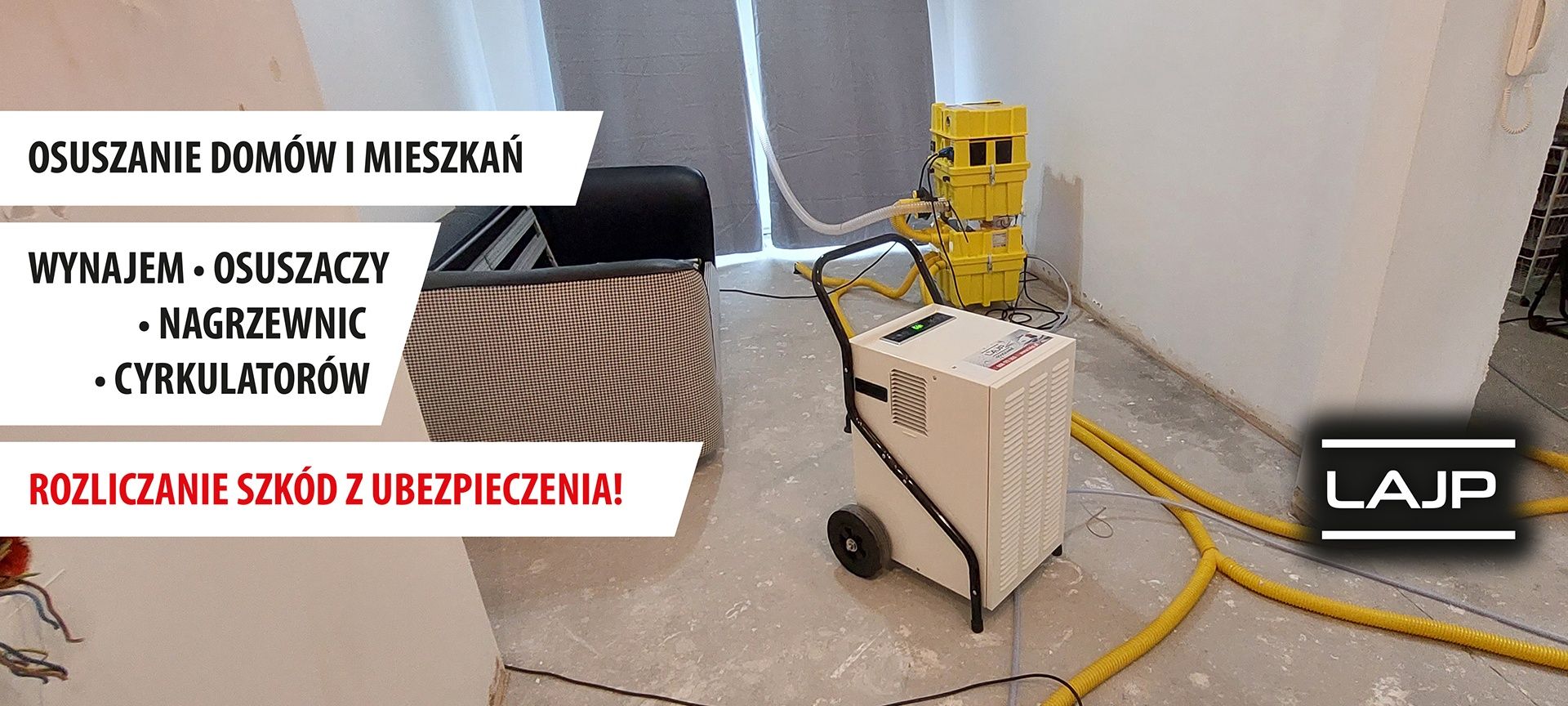 Osuszacz powietrza , Osuszanie po zalaniu, lokalizacja wycieku wynajem