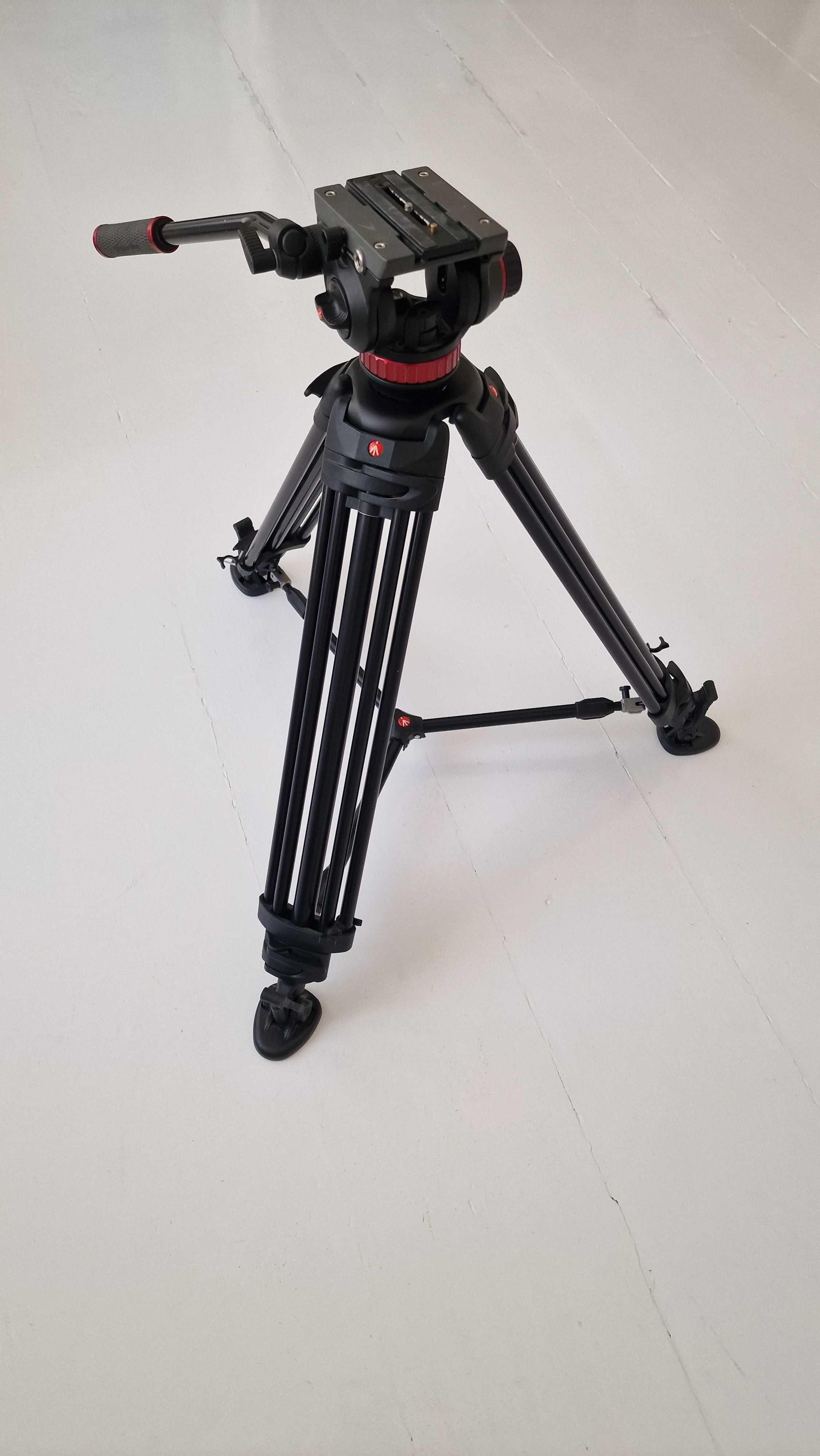 Statyw video Manfrotto 546B + głowica MVH502A - stan idealny