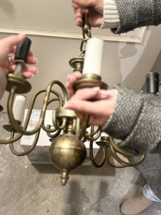 Żyrandol lampa sufitowa  z mosiądzu retro do salonu