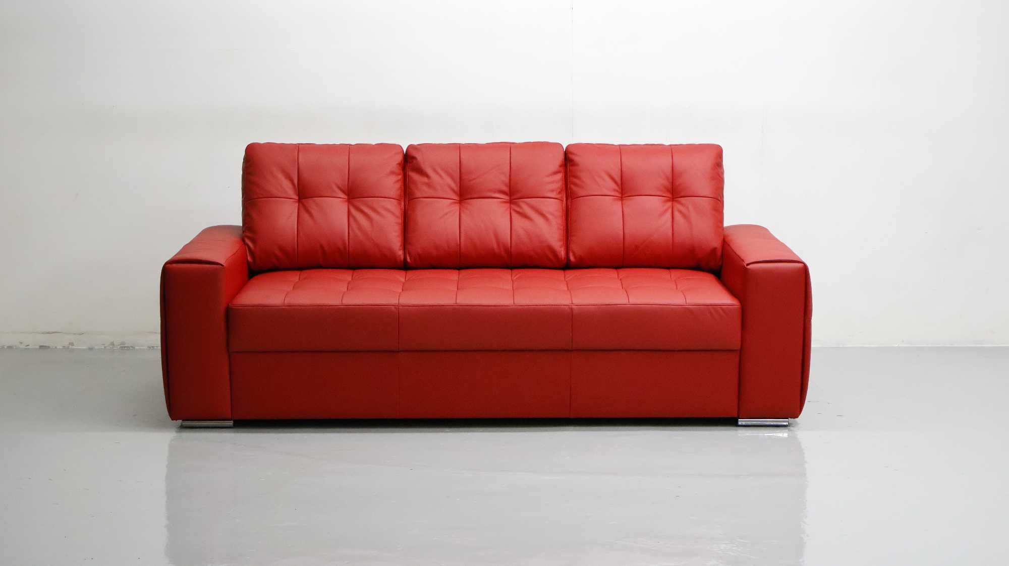 3 osobowa sofa, kanapa, czerwona SKÓRA naturalna madras 6038 SALON