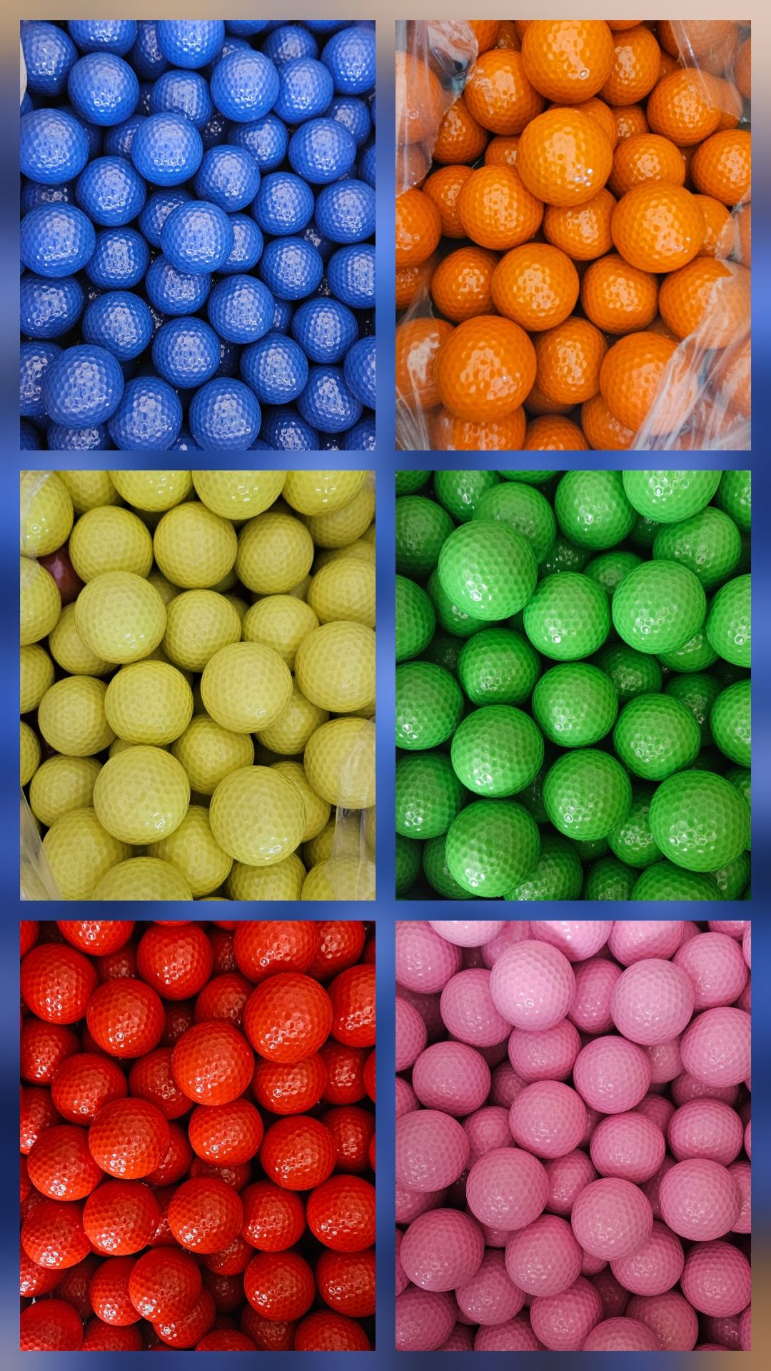 30szt Pilki golfowe bajecznie kolorowe Mini-golf