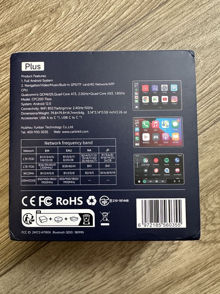 Адаптер CarlinKit AI Box PLUS 8gb RAM 128gb