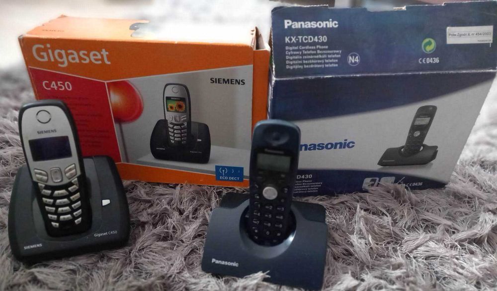 Telefony stacjonarne Panasonik i simens