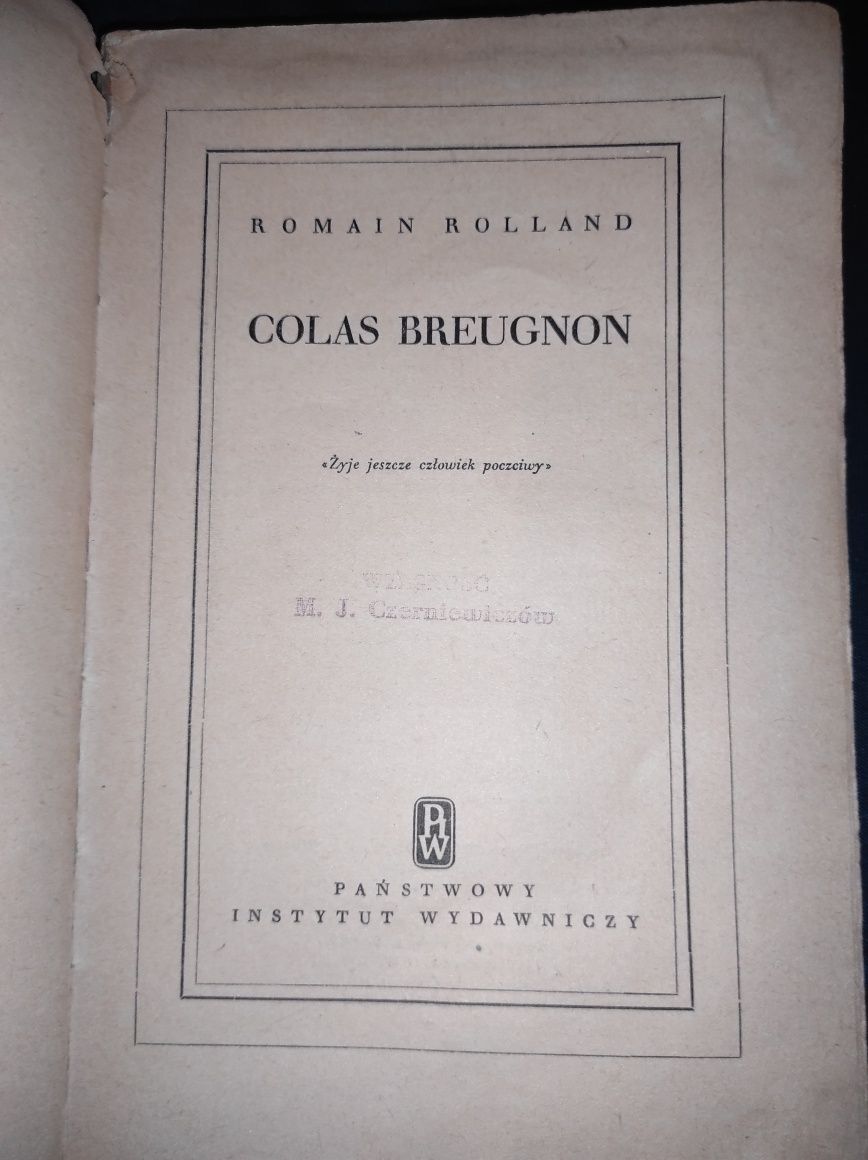 Colas Breugnon. Roman Rolland. 1953