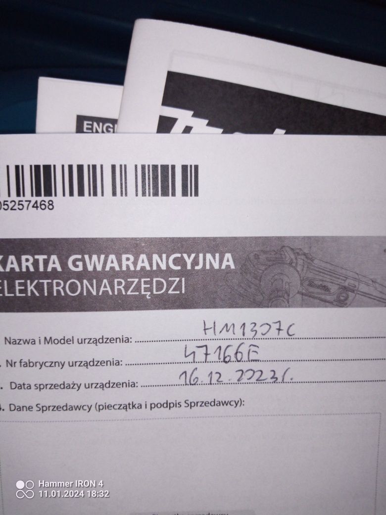Młot wyburzeniowy Makita HM1307C NOWY