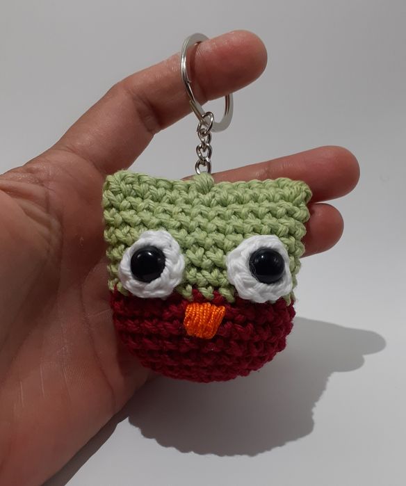 Porta chaves corujas em crochet