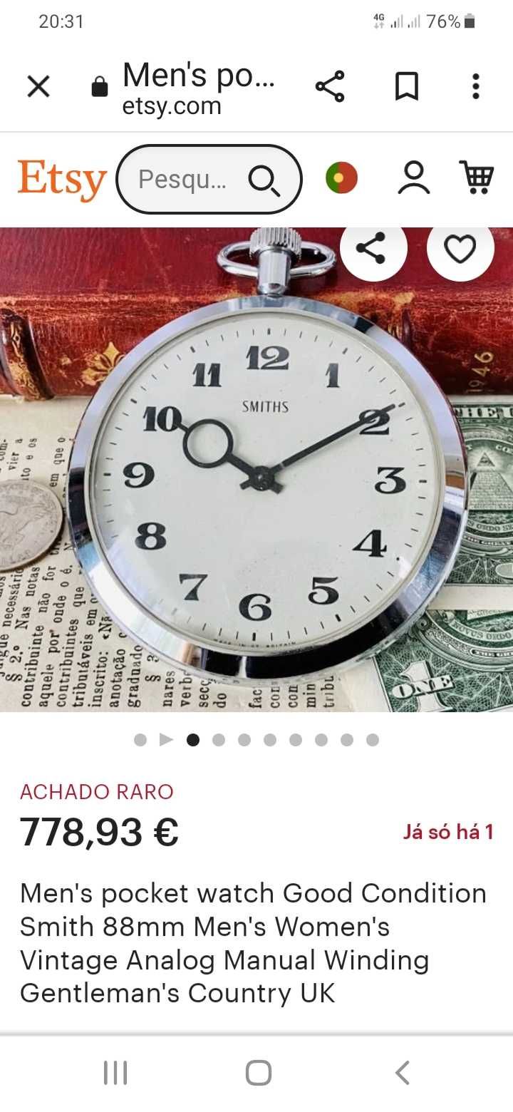 Relógio SMITHS "BIG TIME" 88mm Pocket Watch (relógio de algibeira)