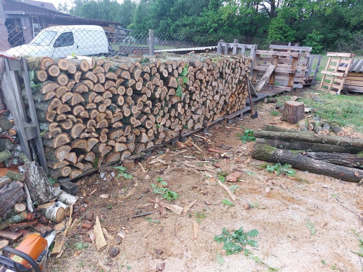 Drzewno opałowe kominkowe dębina,  dąb  łupane