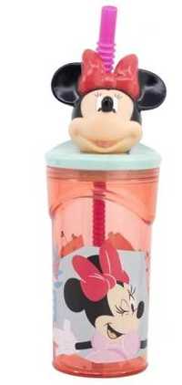 Kubek ze słomką i figurką 3D MYSZKA MINNIE 360ml