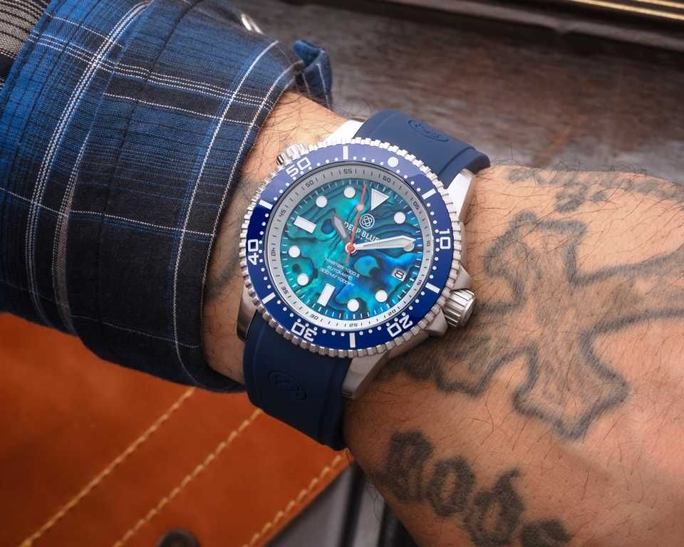 Наручные часы НОВЫЕ Seiko Deep Blue дайверы 44 мм Синий Абалон