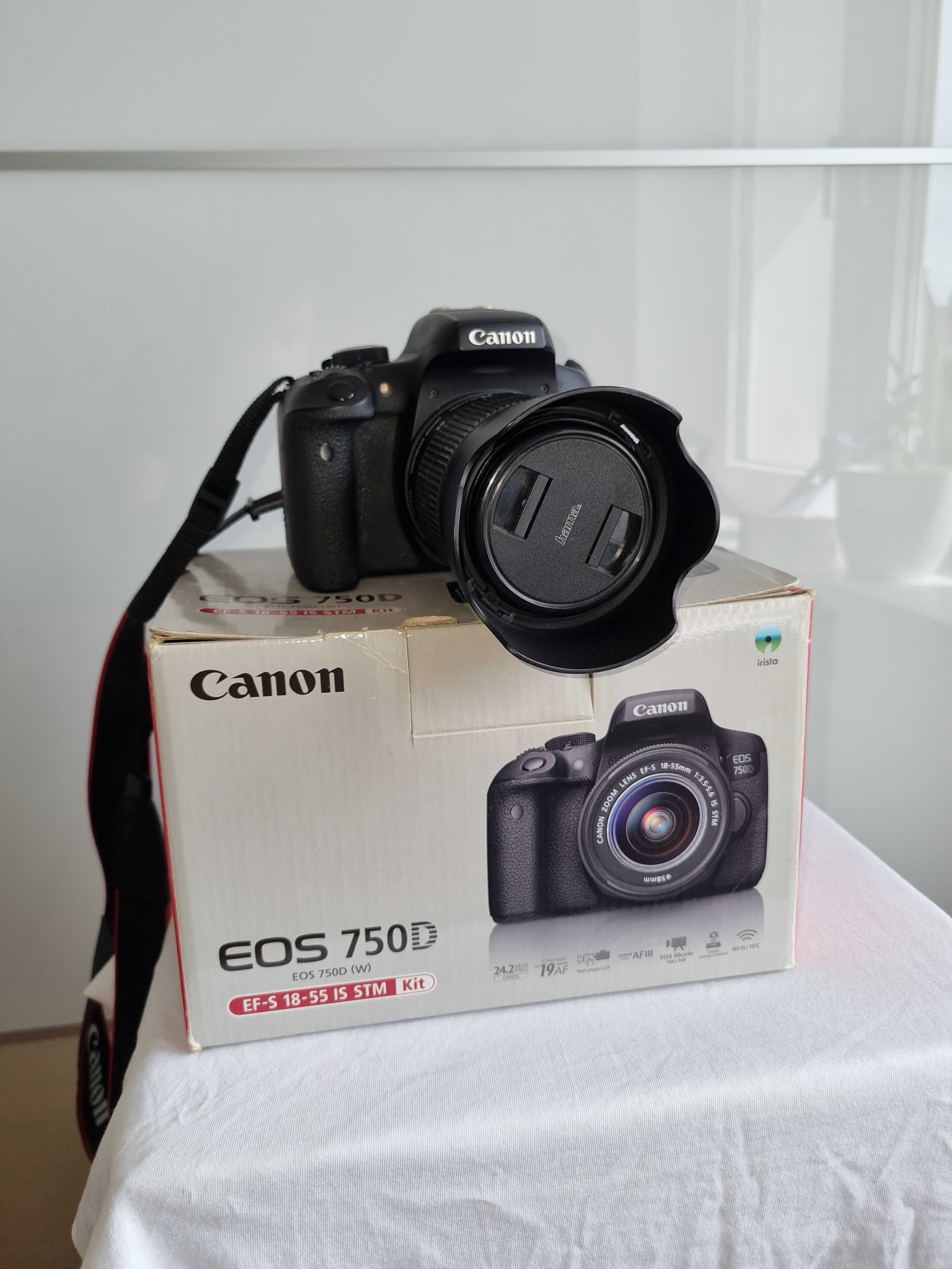 Canon 750 D (przebieg 26394 )+KIT 18-55 mm+Grip+3 Baterie+Kable