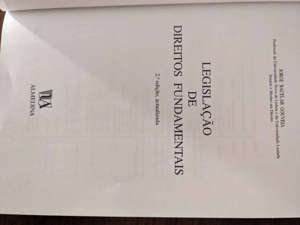 Direitos Fundamentais + colectânea legislação - Jorge Bacelar Gouveia