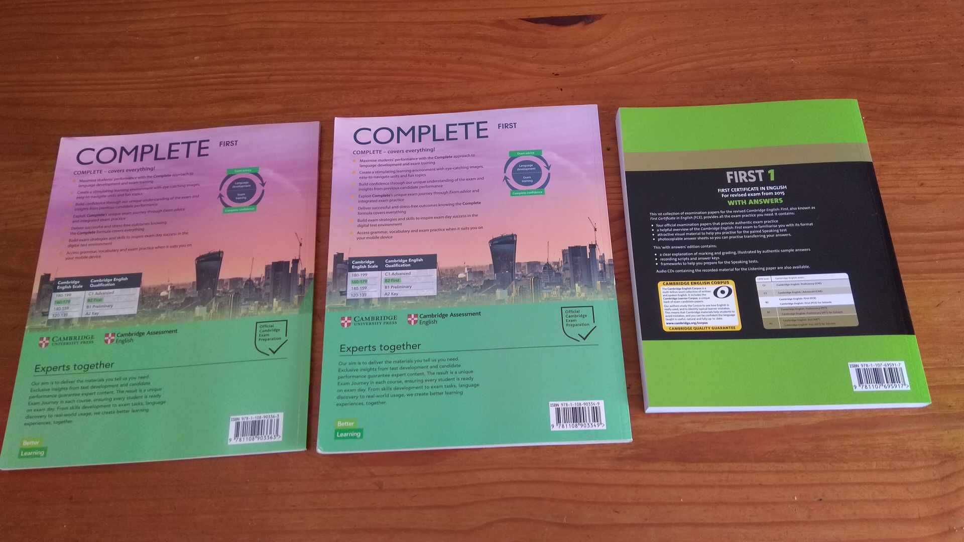 Livros Complete First 3º edição /Workbook/Student´s Book/Preparação